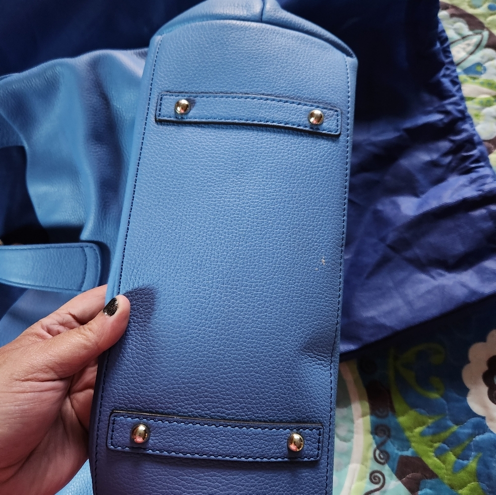 Dooney & Bourke Blue Hobo Bag with Silver Accents - Picture 12 of 16